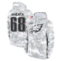 Pouc P.Eagles #68 Jordan Mailata Player Arctic Camo Salute to Service Pullover Hoodies Limited Game Stitched Jerseys