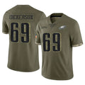 Pouc P.Eagles #69 Landon Dickerson Player Olive Salute To Service Limited Stitched Jerseys
