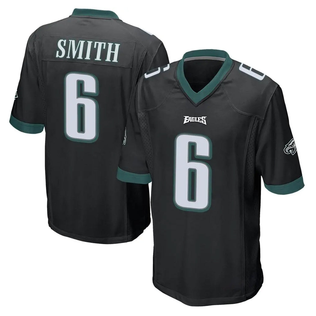Pouc P.Eagles #6 DeVonta Smith Player Black Home Game Stitched Jerseys