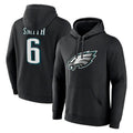 Pouc P.Eagles #6 DeVonta Smith Player Black Pullover Hoodies Home Game Stitched Jerseys