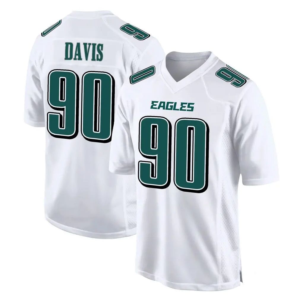 Pouc P.Eagles #90 Jordan Davis Player White Tundra Fashion Home Game Stitched Jerseys