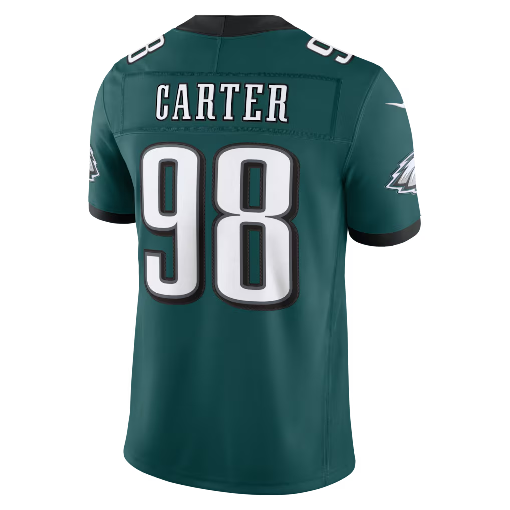 Pouc P.Eagles #98  Jalen Carter Midnight Green Team Vapor F.U.S.E. Stitched Limited Jerseys