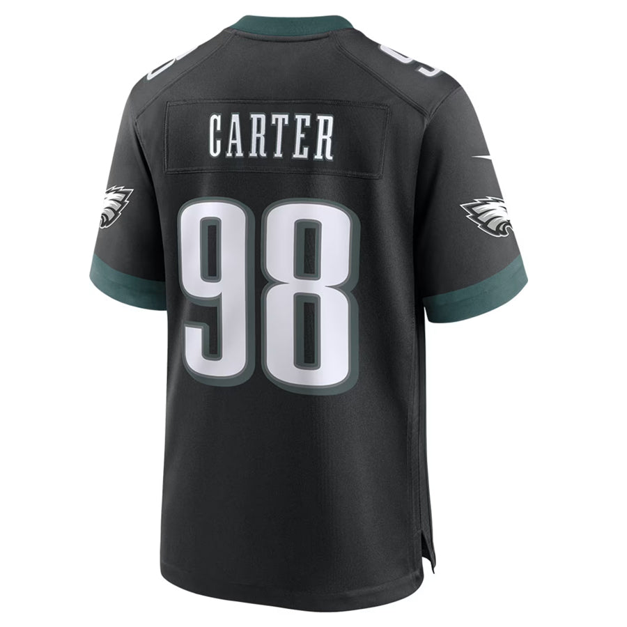 Pouc P.Eagles #98 Jalen Carter Player Black Home Game Stitched Jerseys