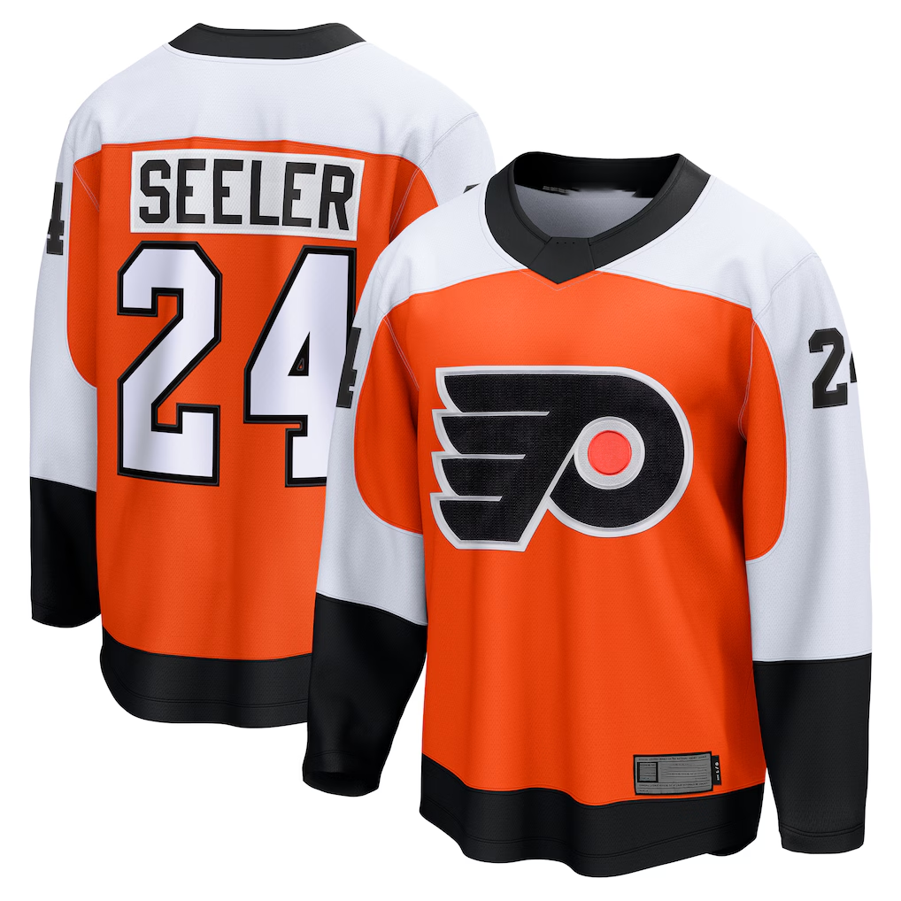 Pouc P.Flyers #24 Nick Seeler Orange Home Practice Jerseys