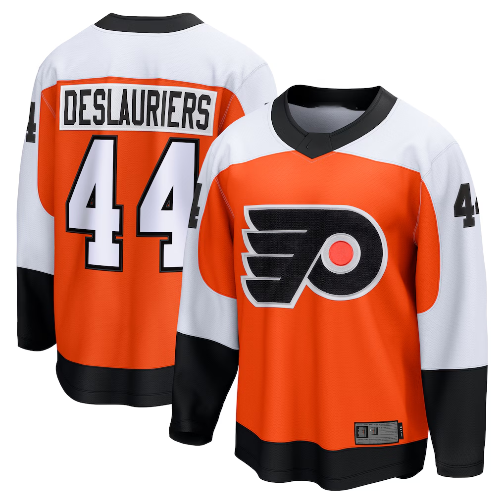 Pouc P.Flyers #44 Nicolas Deslauriers Orange Home Premier Breakaway Player Jerseys