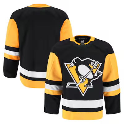 Pouc P.Penguins Black Home Authentic Pro Jerseys