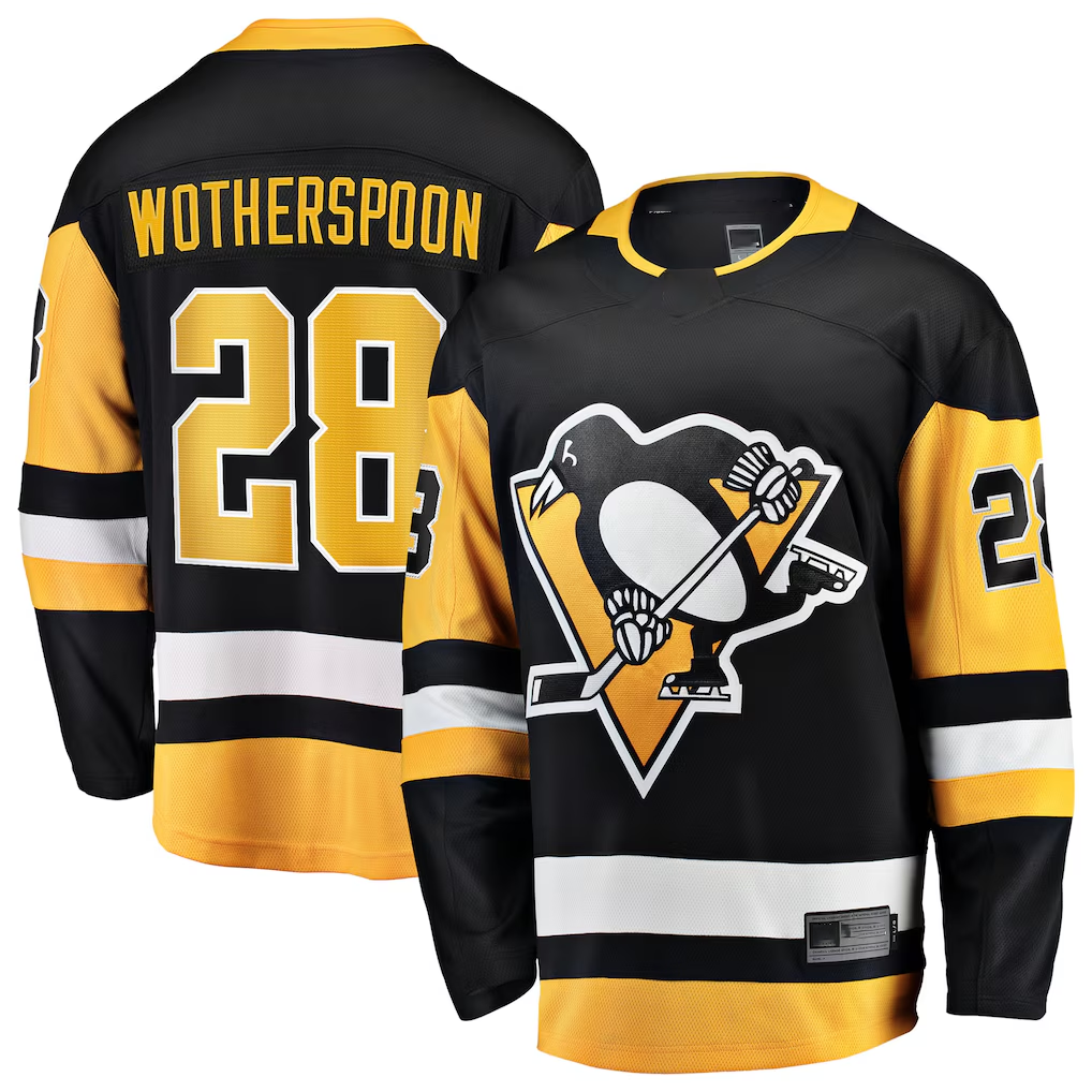 Pouc P.Penguins #28 Parker Wotherspoon Black Home Breakaway Jerseys