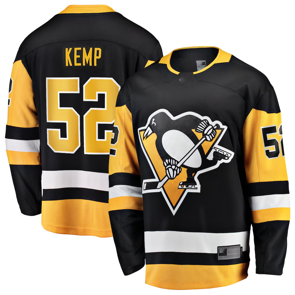 Pouc P.Penguins #52 Philip Kemp Black Home Breakaway Jerseys