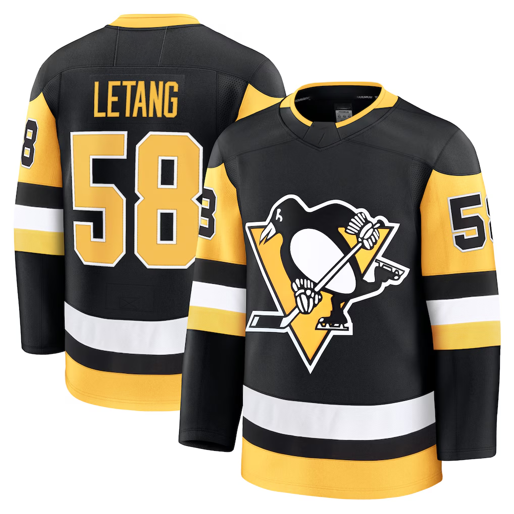 Pouc P.Penguins #58 Kris Letang Black Home Premium Jerseys