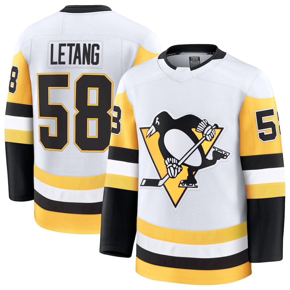 Pouc P.Penguins #58 Kris Letang White Premium Jerseys