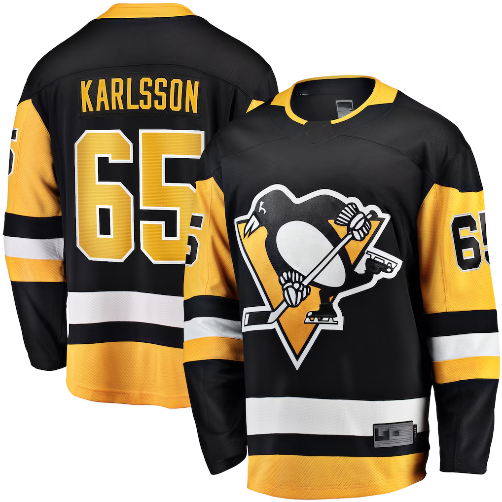 Pouc P.Penguins #65 Erik Karlsson Black Home Breakaway Jerseys