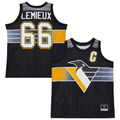 Pouc P.Penguins #66 Mario Lemieux Mitchell & Ness Black Maxxed Out Fashion Basketball Jerseys