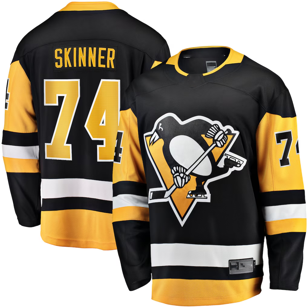 Pouc P.Penguins #74 Stuart Skinner Black Home Breakaway Jerseys