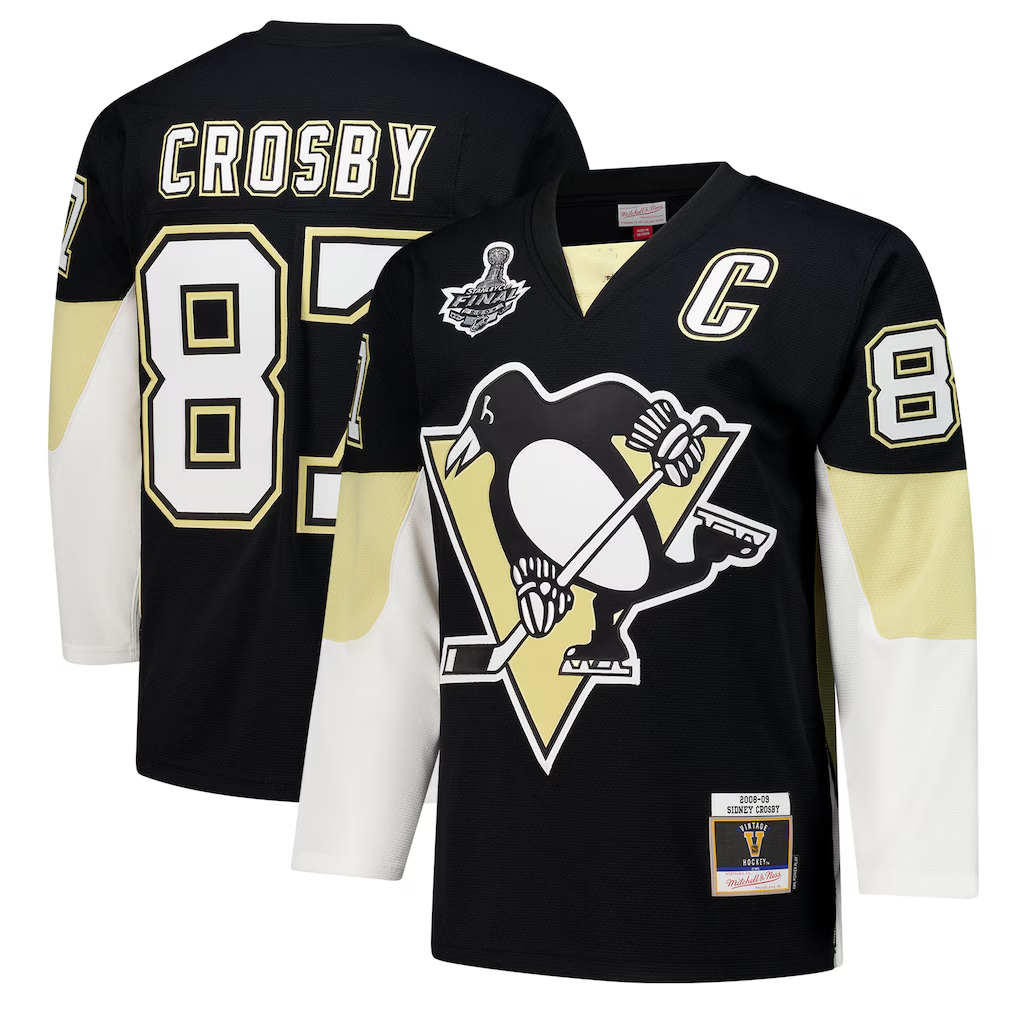 Pouc P.Penguins #87 Sidney Crosby Black 2008 Power Play Jerseys