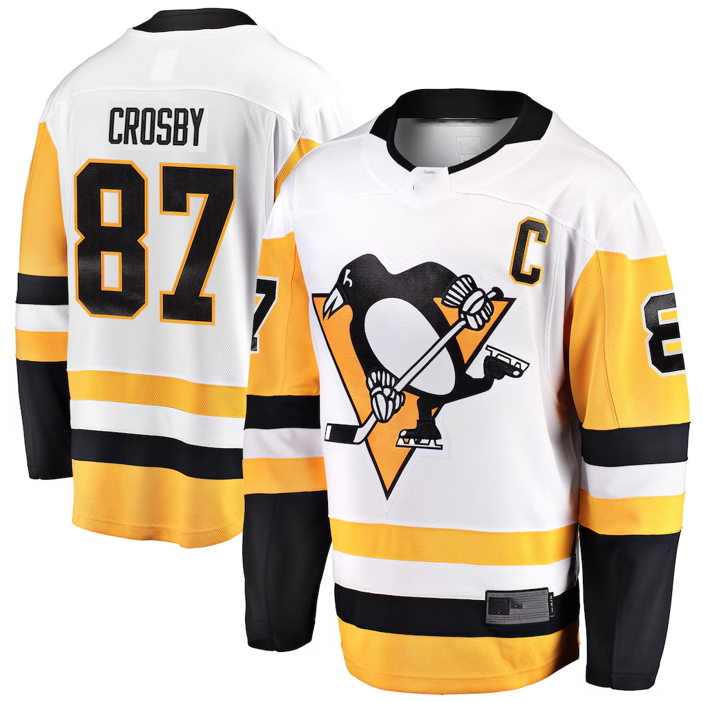 Pouc P.Penguins #87 Sidney Crosby White Breakaway Jerseys