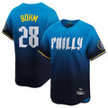Pouc P.Phillies #28 Alec Bohm Player Blue City Connect Home Limited Stitched Jerseys
