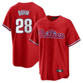 Pouc P.Phillies #28 Alec Bohm Player Red Home Game Stitched Jerseys