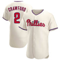 Pouc P.Phillies #2 Justin Crawford Player Cream Home Limited Elite Stitched Jerseys
