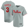 Pouc P.Phillies #3 Bryce Harper Player Gray Home Limited Stitched Jerseys