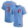 Pouc P.Phillies #3 Bryce Harper Player Light Blue Home Limited Elite Stitched Jerseys