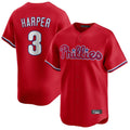 Pouc P.Phillies #3 Bryce Harper Player Red Home Limited Stitched Jerseys