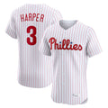 Pouc P.Phillies #3 Bryce Harper Player White Home Limited Elite Stitched Jerseys