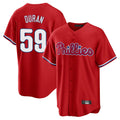 Pouc P.Phillies #59 Jhoan Duran Player Red Home Game Stitched Jerseys