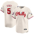 Pouc P.Phillies #5 Bryson Stott Player Cream Phillies & Eagles Vapor Premier Limited Stitched Jerseys