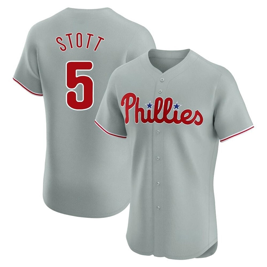Pouc P.Phillies #5 Bryson Stott Player Gray Home Limited Elite Stitched Jerseys