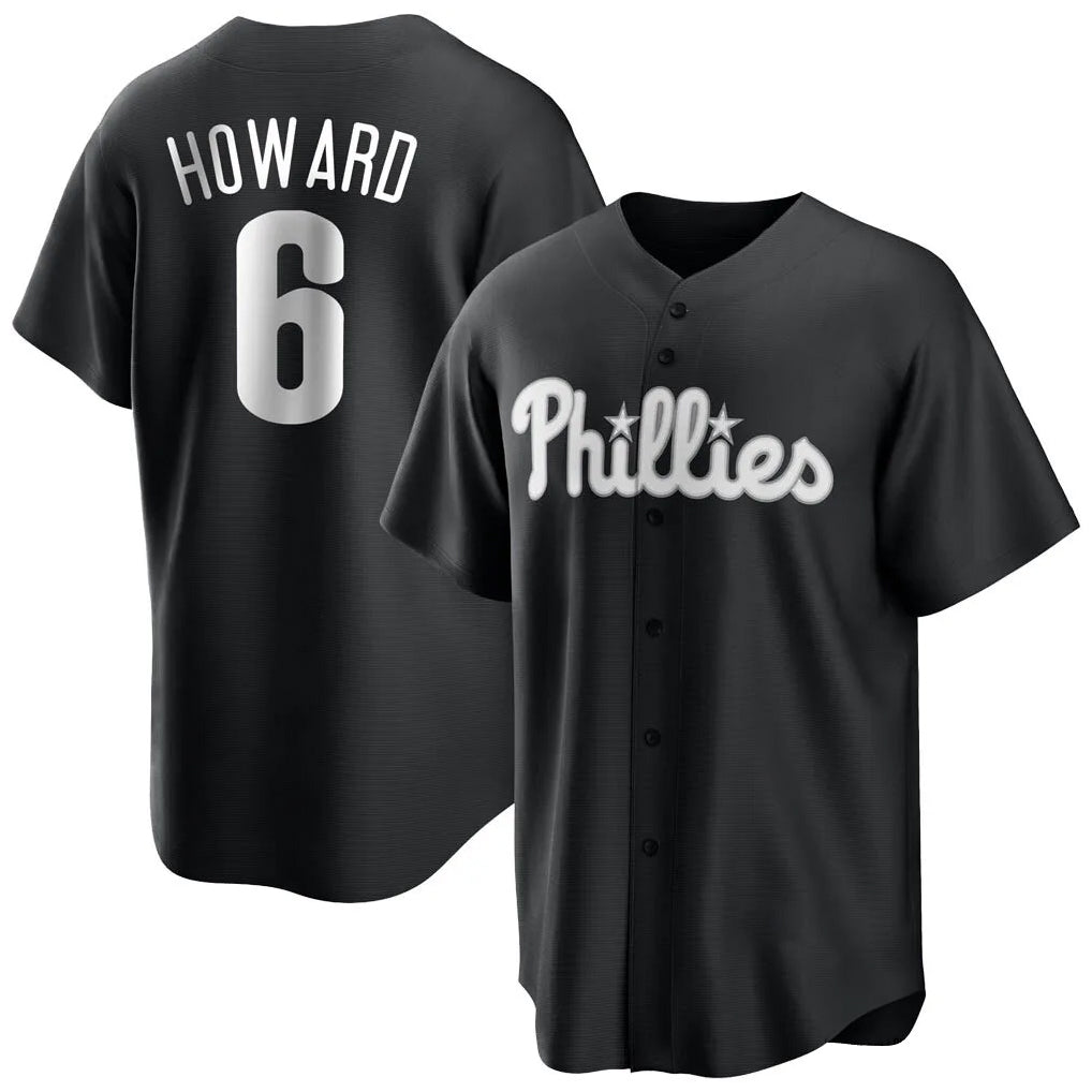 Pouc P.Phillies #6 Ryan Howard Player Black Alt Fashion Home Game Stitched Jerseys