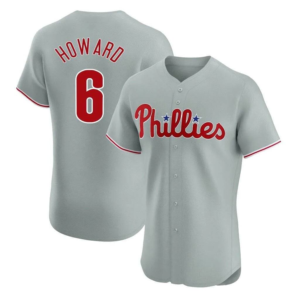 Pouc P.Phillies #6 Ryan Howard Player Gray Home Limited Elite Stitched Jerseys