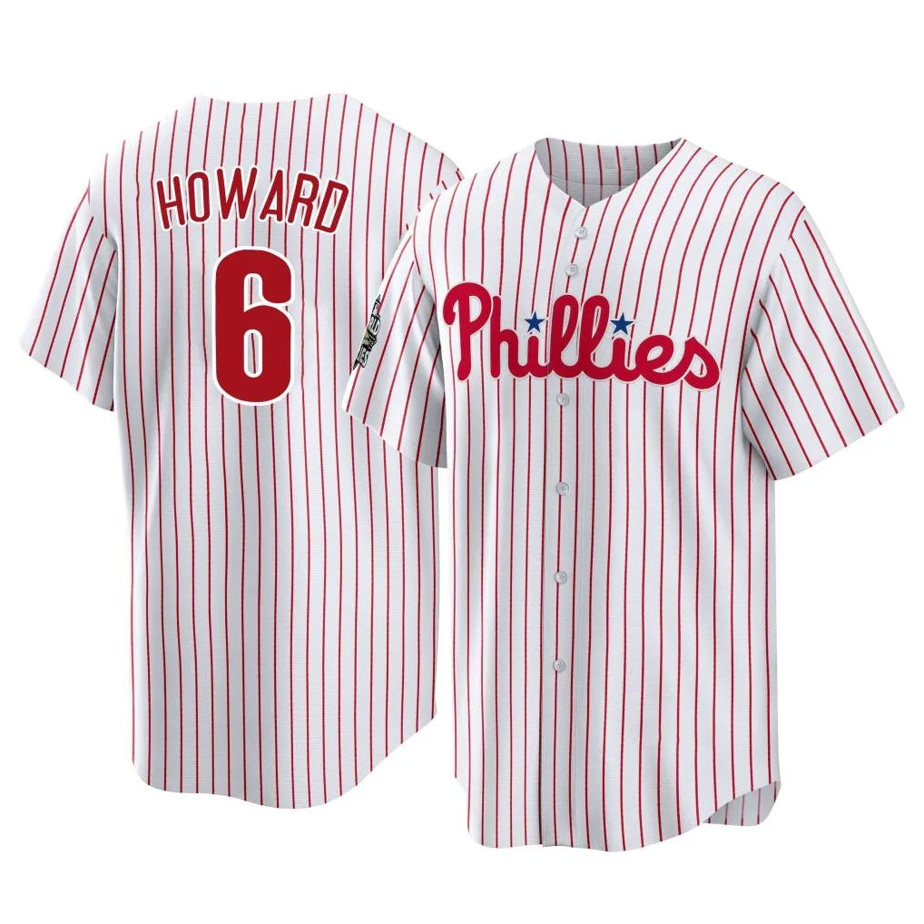Pouc P.Phillies #6 Ryan Howard Player White Home Game Stitched Jerseys