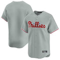 Pouc P.Phillies Blank Player Gray Home Limited Stitched Jerseys