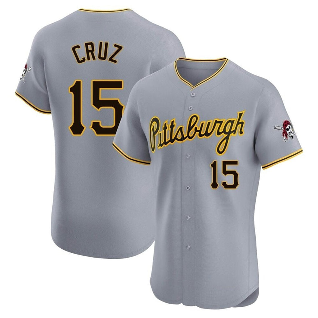 Pouc P.Pirates #15 Oneil Cruz Player Gray Road Home Limited Elite Stitched Jerseys