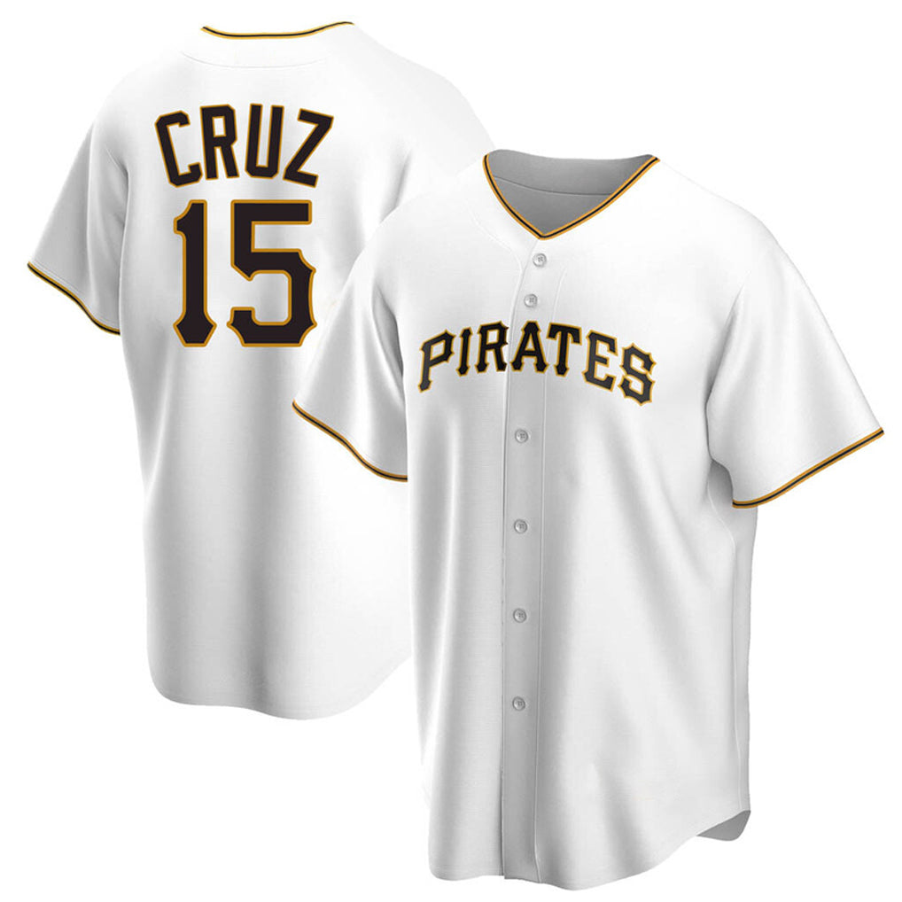 Pouc P.Pirates #15 Oneil Cruz Player White Home Game Stitched Jerseys
