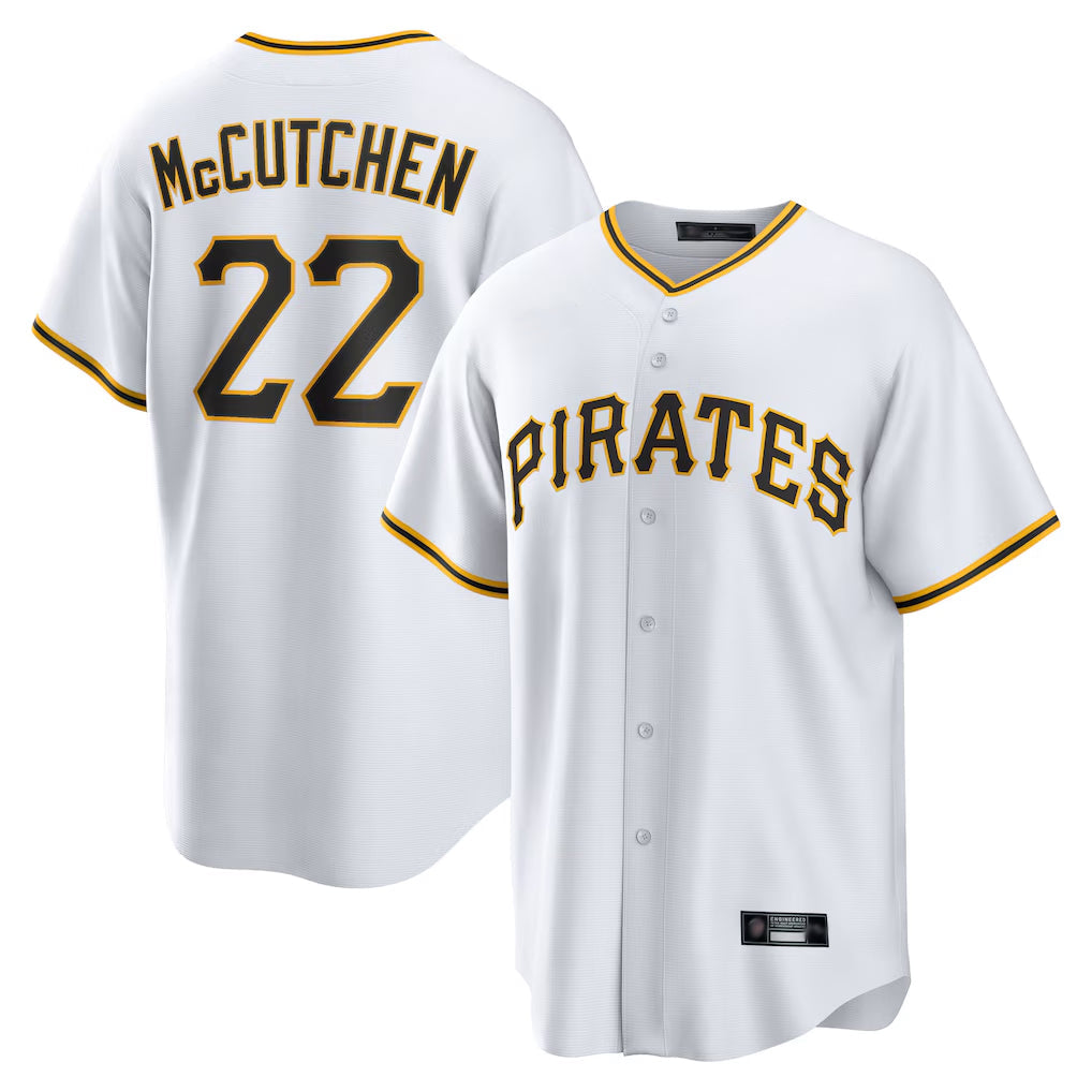 Pouc P.Pirates #22 Andrew McCutchen Player White Home Game Stitched Jerseys