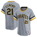 Pouc P.Pirates #21 Roberto Clemente Player Gray Throwback Cooperstown Collection Limited T-shirt Stitched Jerseys