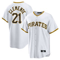 Pouc P.Pirates #21 Roberto Clemente Player White Home Game Stitched Jerseys