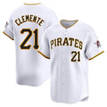 Pouc P.Pirates #21 Roberto Clemente Player White Home Limited Stitched Jerseys