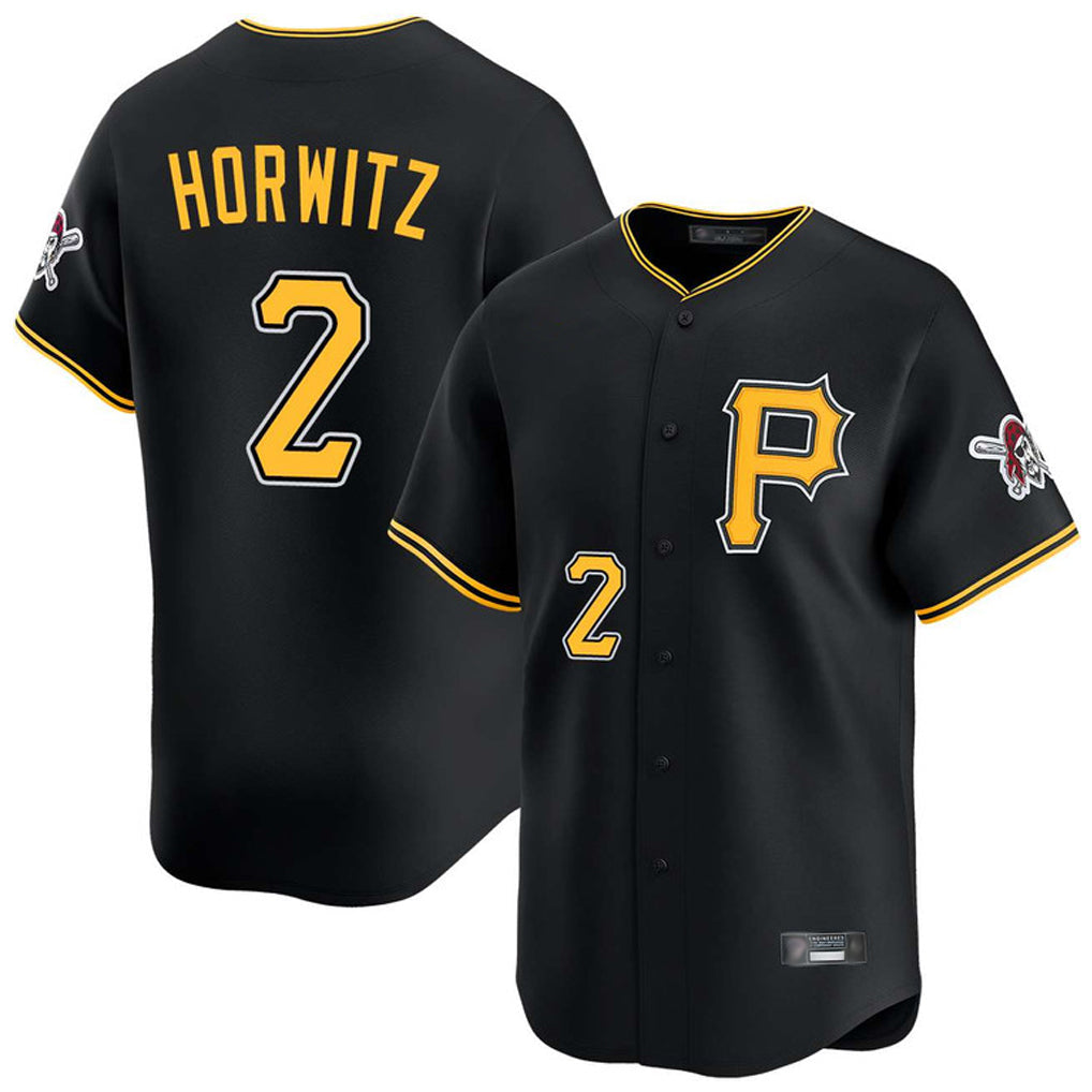 Pouc P.Pirates #2 Spencer Horwitz Player Black Alternate Limited Game Stitched Jerseys