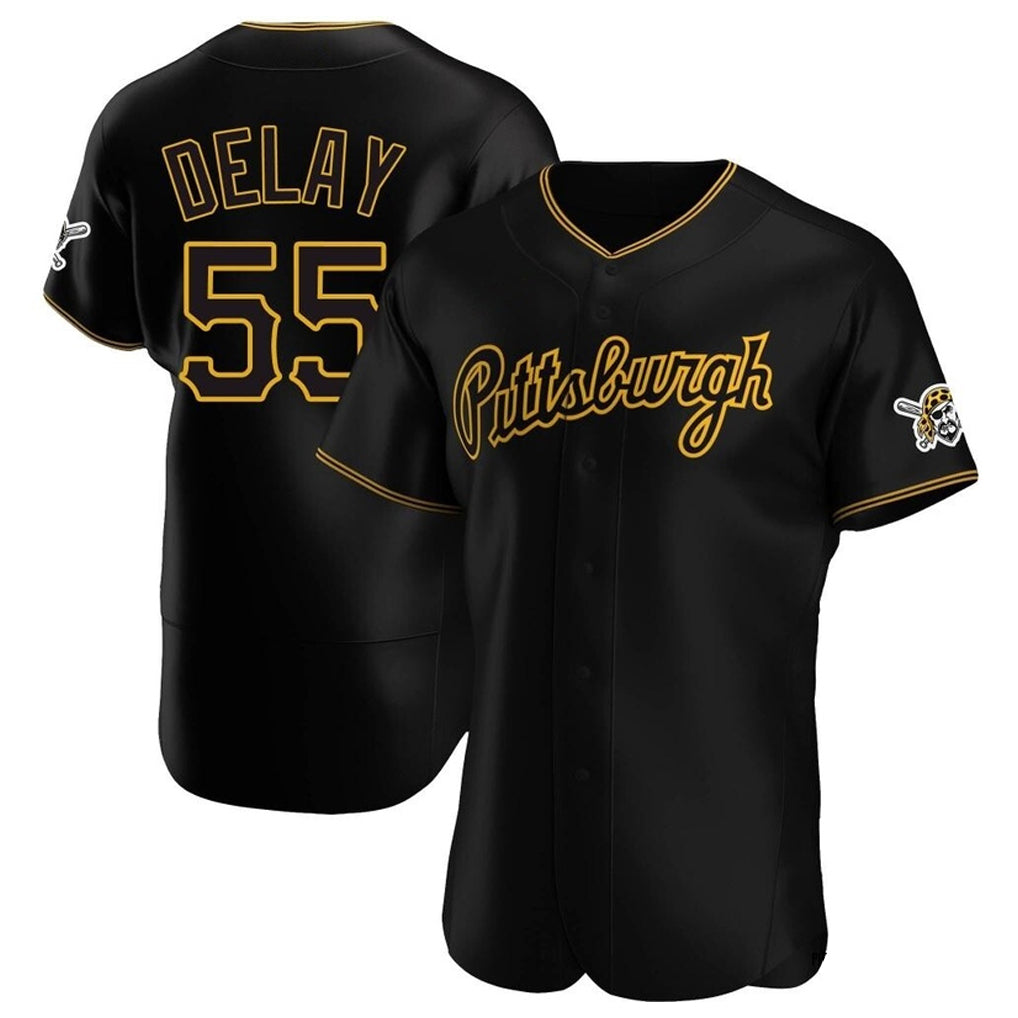 Pouc P.Pirates #55 Jason Delay Player Black Home Limited Elite Stitched Jerseys