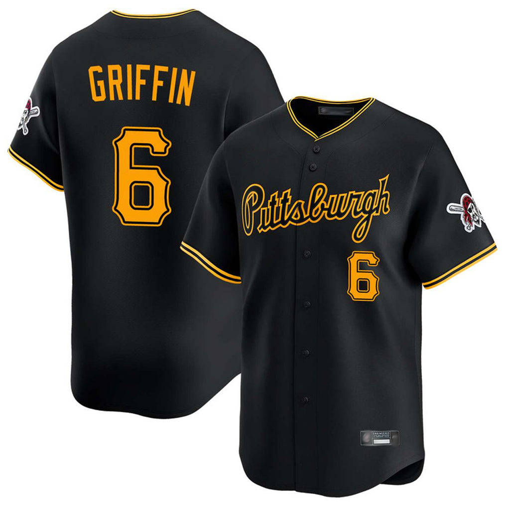 Pouc P.Pirates #6 Konnor Griffin Player Black Alt Home Limited Stitched Jerseys