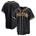 Pouc P.Pirates Blank Player Black Fashion Out Home Game Stitched Jerseys