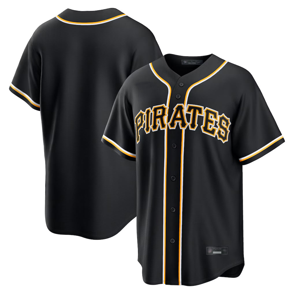 Pouc P.Pirates Blank Player Black Fashion Out Home Game Stitched Jerseys