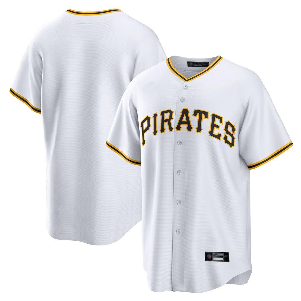 Pouc P.Pirates Blank Player White Home Game Stitched Jerseys