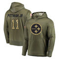 Pouc P.Steelers #11 Michael Pittman Jr. Player Olive Salute to Service Pullover Hoodie Home Game Stitched Jerseys