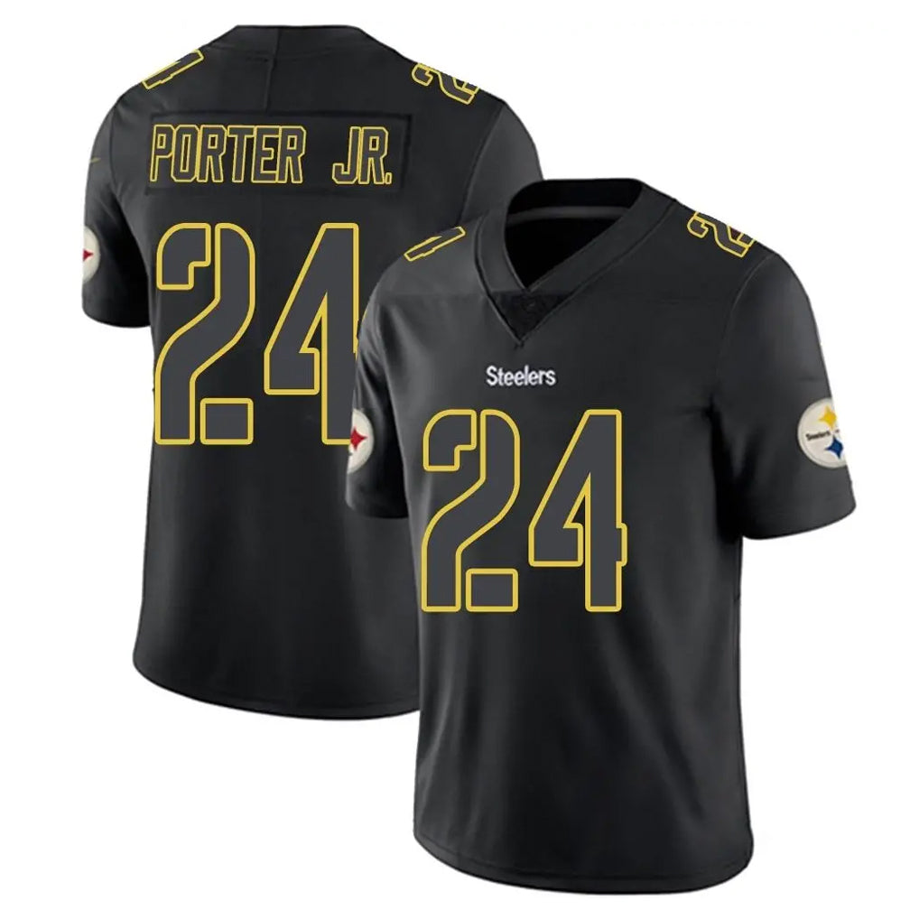 Pouc P.Steelers #24 Joey Porter Jr. Player Black Impact Limited Home Game Stitched Jerseys