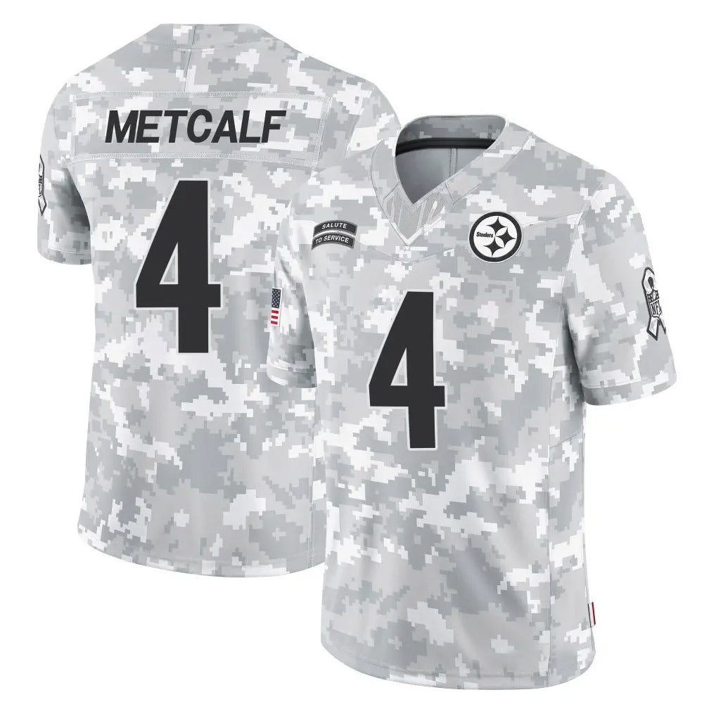 Pouc P.Steelers #4 DK Metcalf Player Arctic Camo Limited Salute To Service Home Game Stitched Jerseys