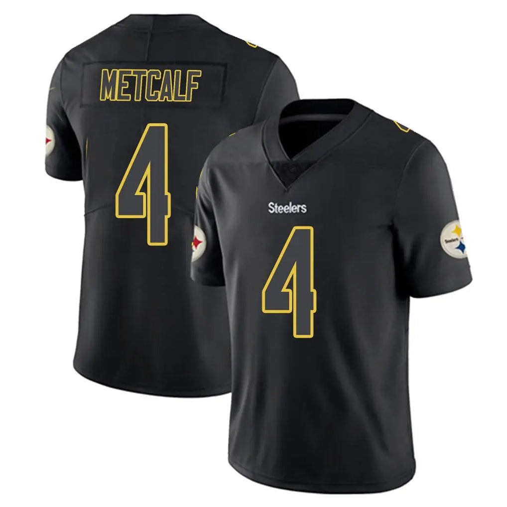 Pouc P.Steelers #4 DK Metcalf Player Black Impact Limited Home Game Stitched Jerseys