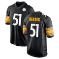 Pouc P.Steelers #51 Nick Herbig Player Black Home Game Stitched Jerseys